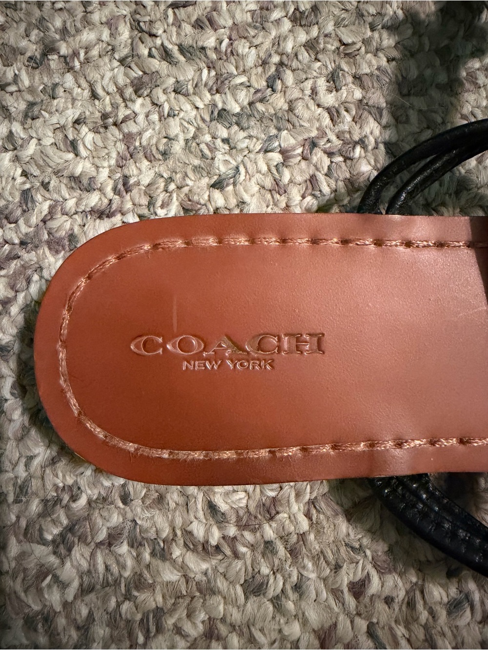 Coach Black Strap Brown Footbed Women's Sandals - Picture 3 of 8